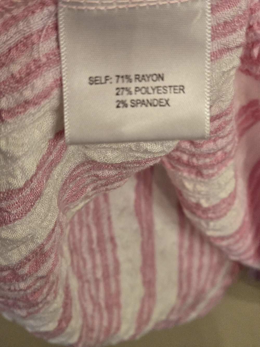 Jane and Delancey Pink and White Striped Button-Down Top Size Large Lightweight - Picture 6 of 6